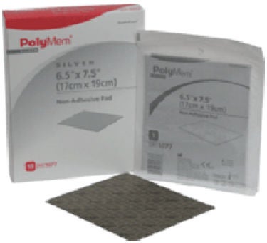 PolyMem® Nonadhesive Silver Foam Dressing, 6½ x 7½ Inch