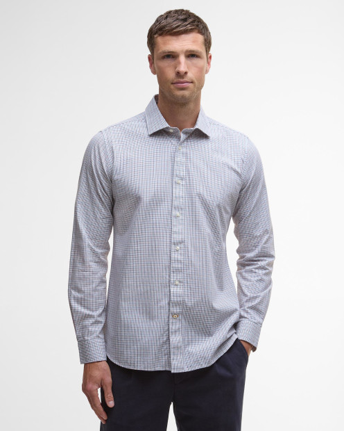 Camicia Carlton tattersall a maniche lunghe leggermente aderente Navy