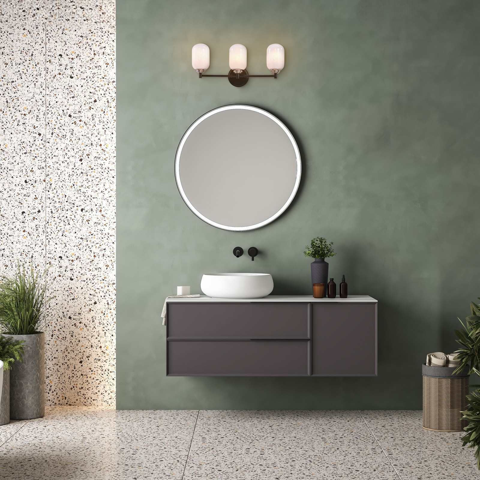 Seren 3 Light Wall Sconce — installation 2