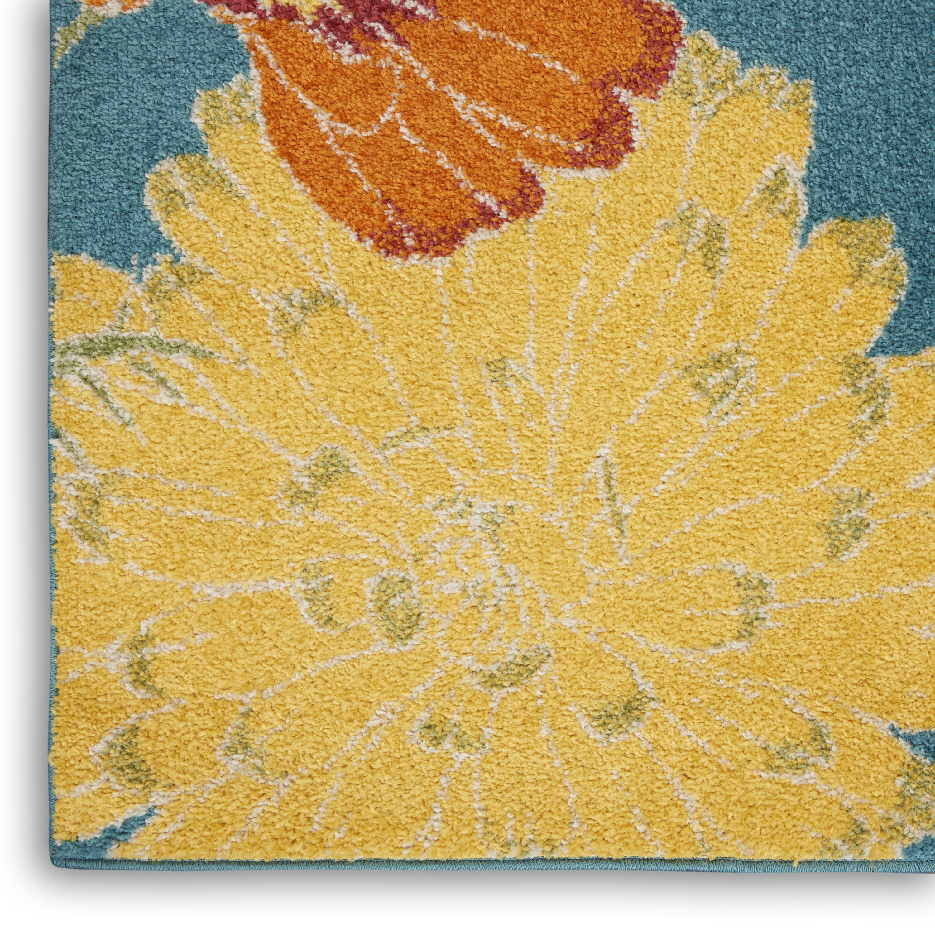 Nourison Allur 5'3" x 7'3" Turquoise Multicolor Contemporary Indoor Rug