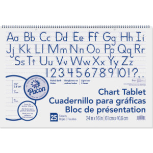 Chart Tablet, Manuscript Cover, 1-1/2" Ruled, 24" x 16", 25 Sheets