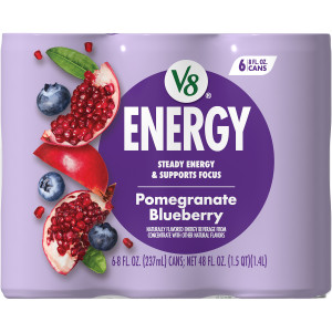V8 +Energy® Pomegranate Blueberry Juice Energy Drink, 8 fl oz Can (24 Pack)