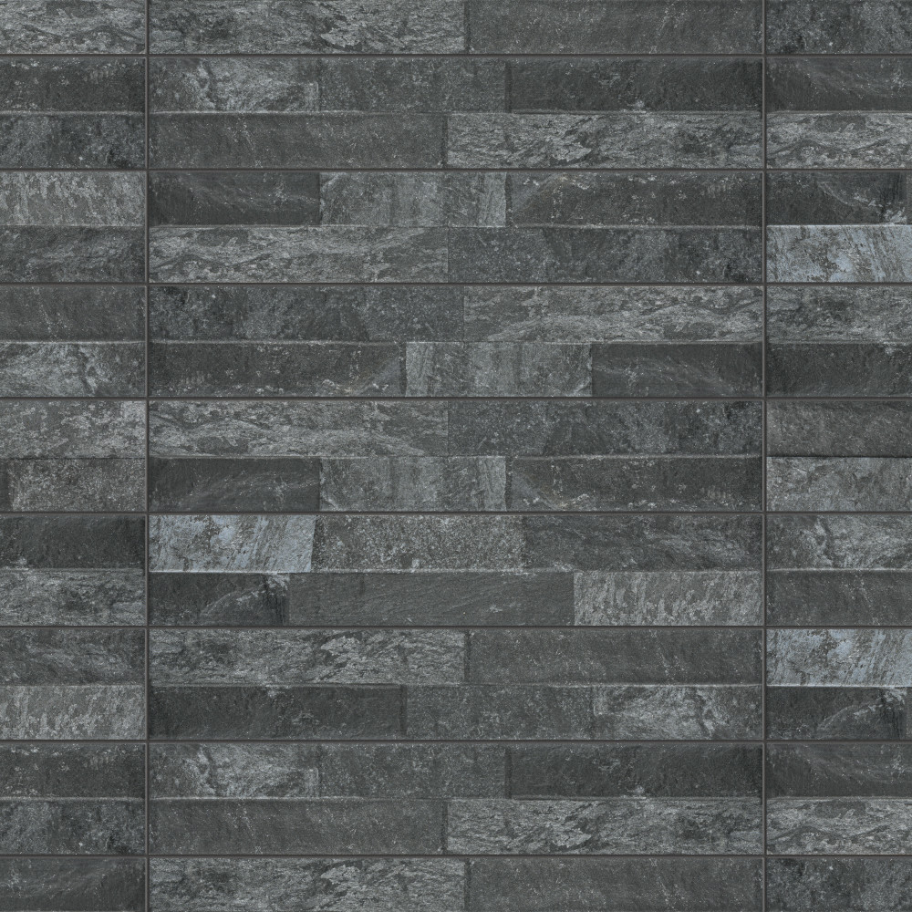Ordino Black 3-1/4 in. x 17-1/2 in. Porcelain Wall Tile