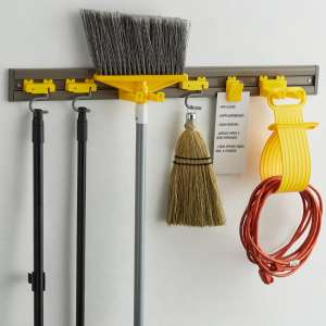 Rubbermaid Commercial, 34" Closet Organizer / Tool Holder Kit, Gray