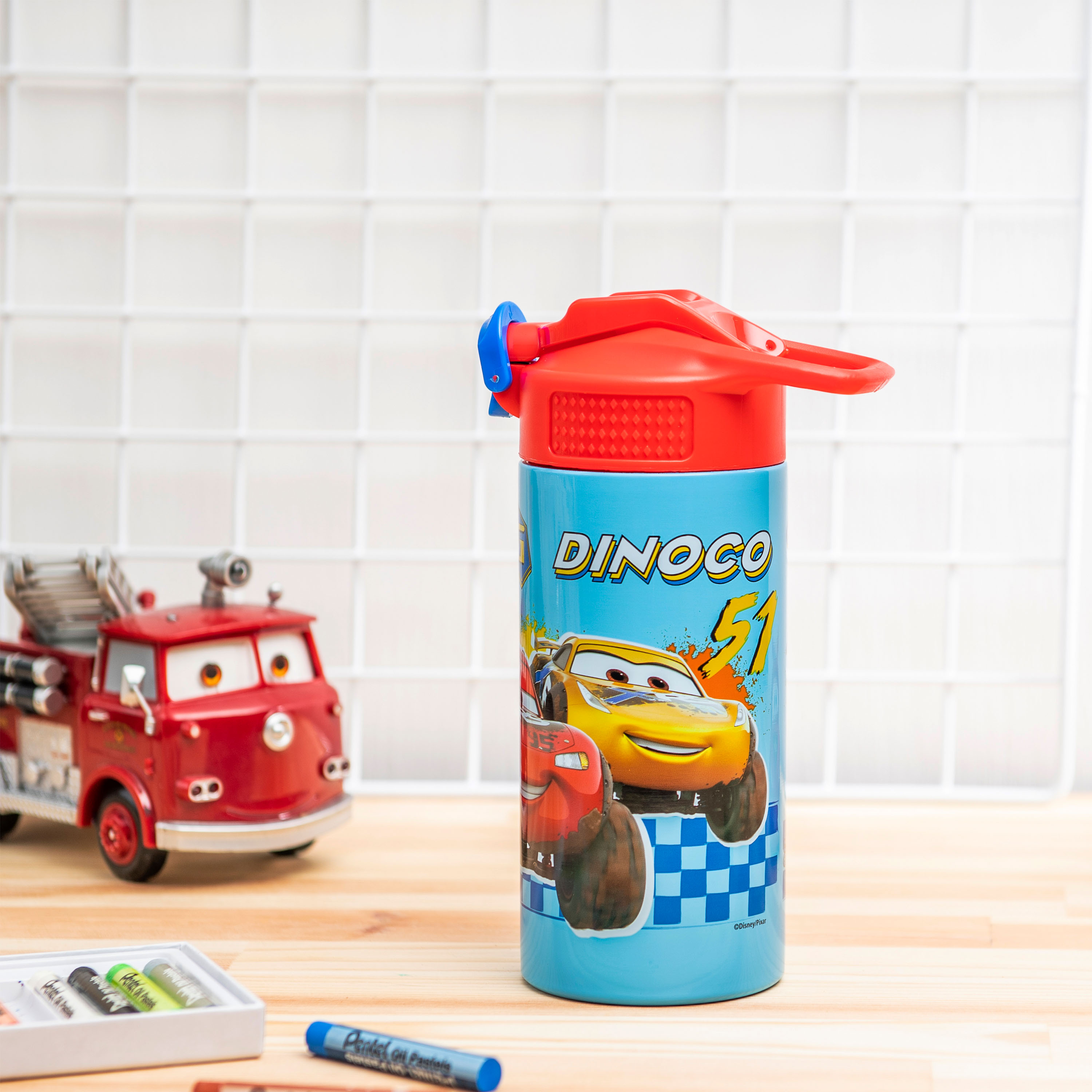 Cars 3 Movie 14 ounce Stainless Steel Vacuum Insulated Water Bottle, Lightning McQueen slideshow image 6