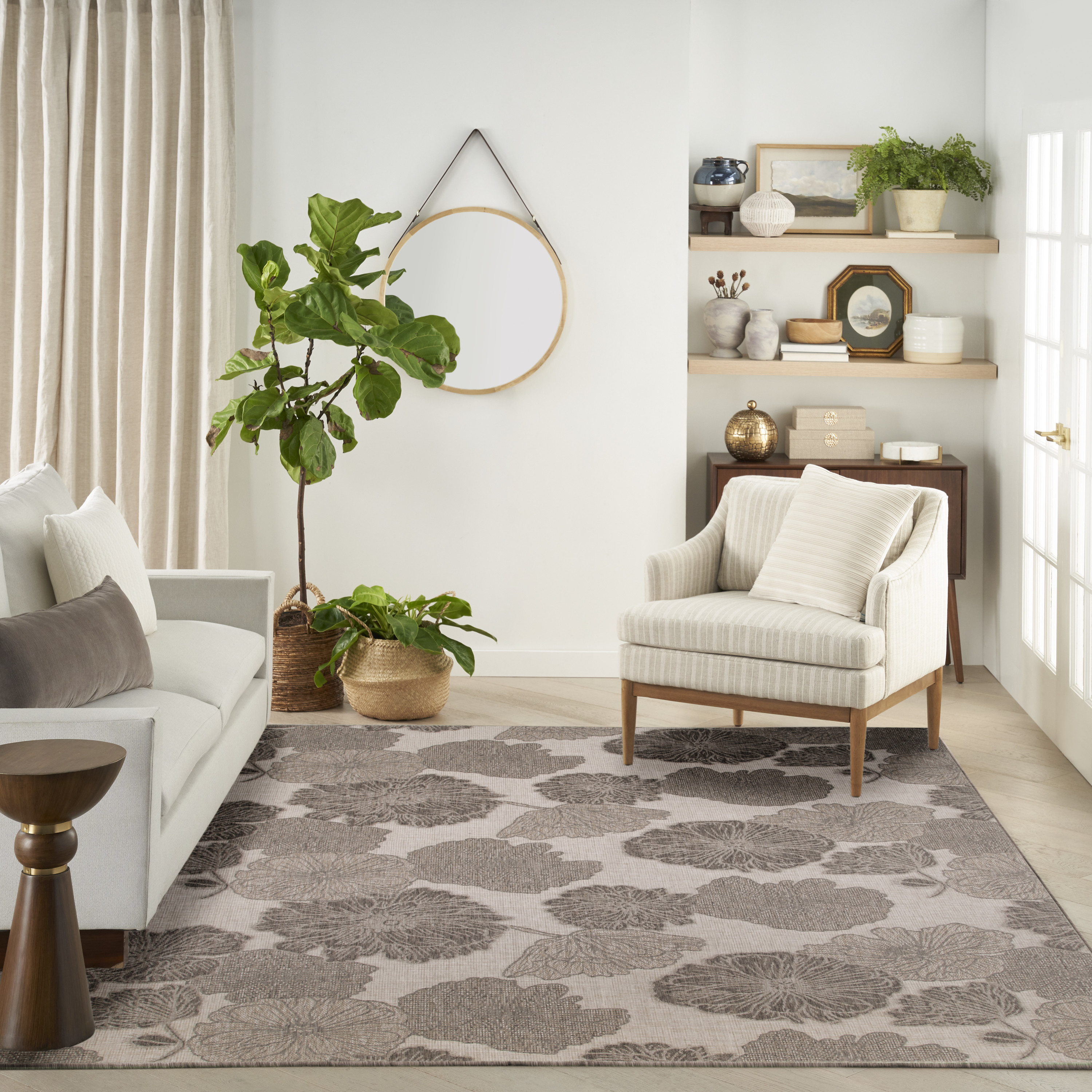 Nourison Garden Oasis 9' x 12' Natural Tropical Rug
