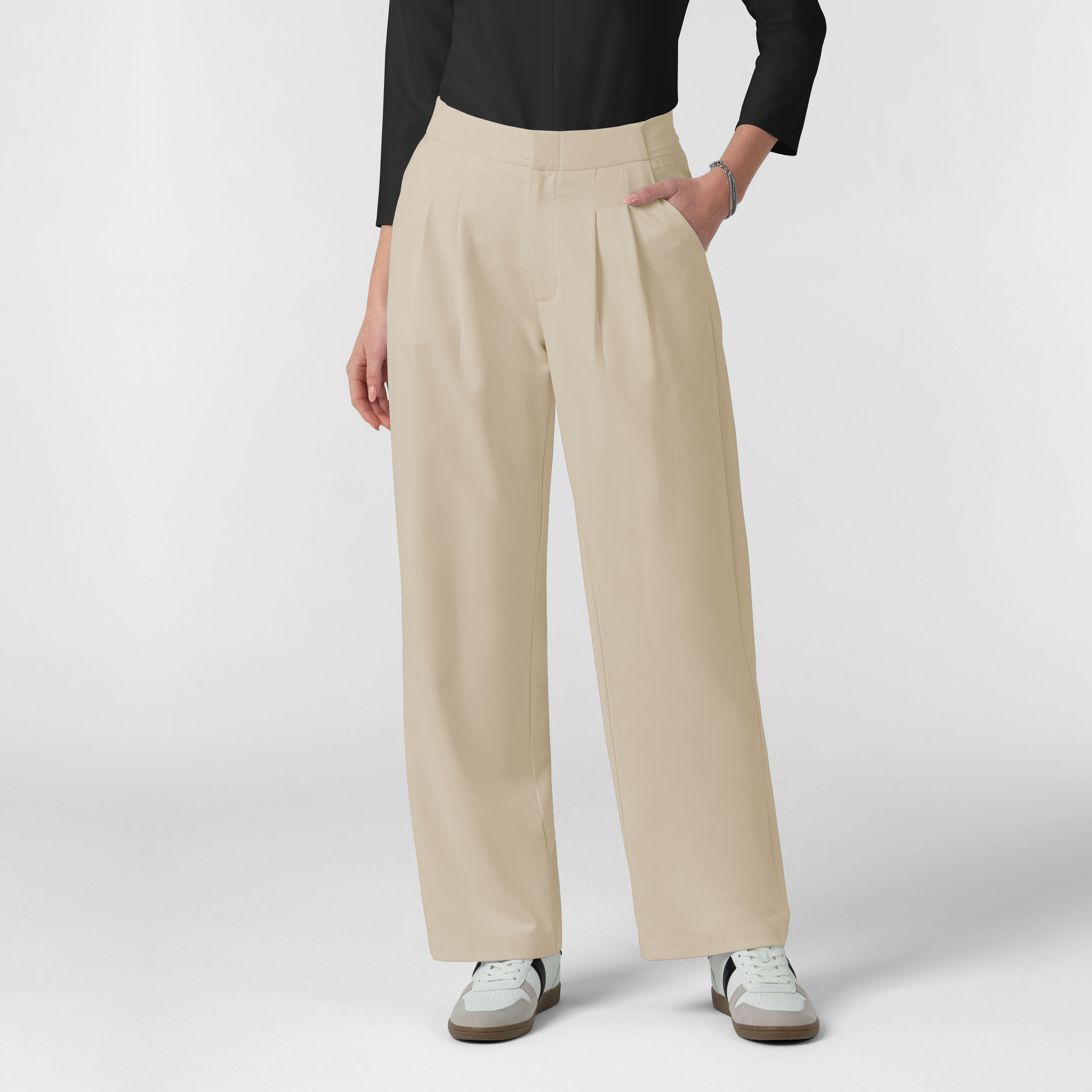 BLK Women‘s Pleated Wide Leg Scrub Trouser-Wonder Wink