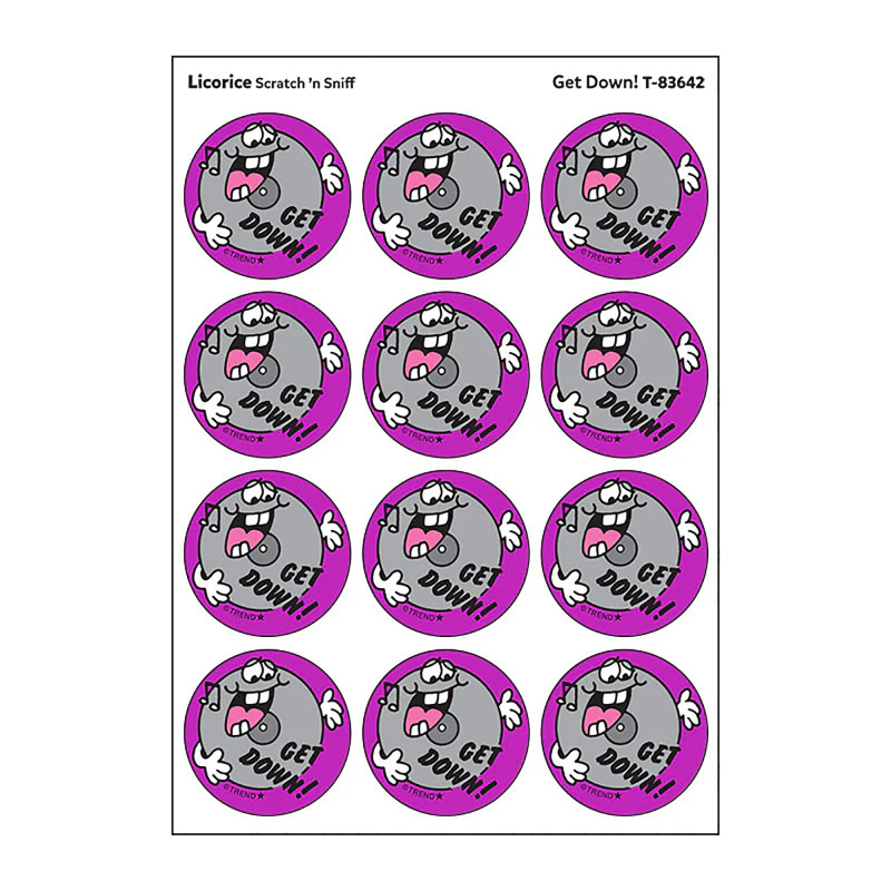 Get Down!/Licorice scent Retro Scratch 'n Sniff Stinky Stickers®, 24 ct.