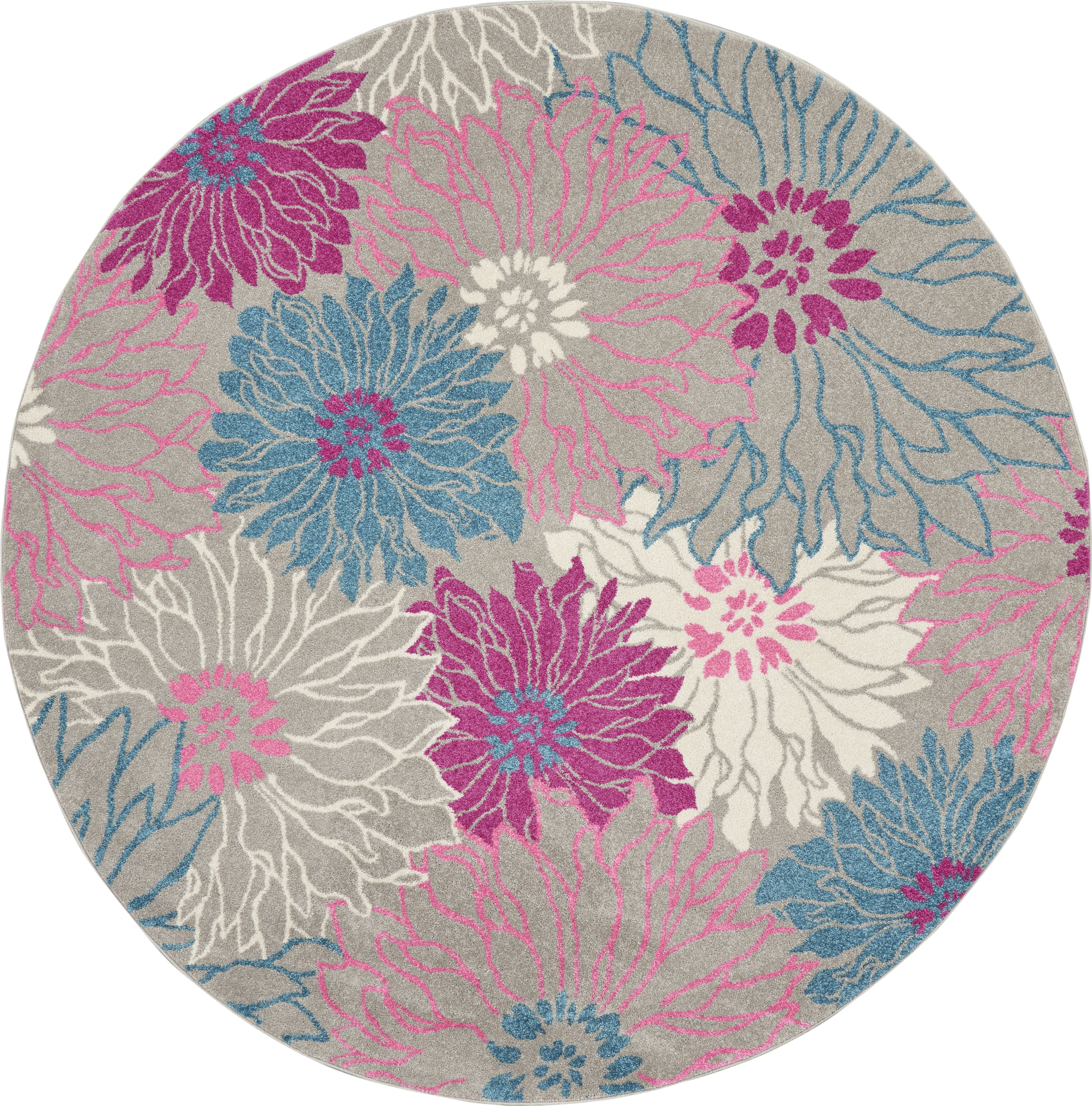 Nourison Passion 8' x Round Grey Contemporary Indoor Rug