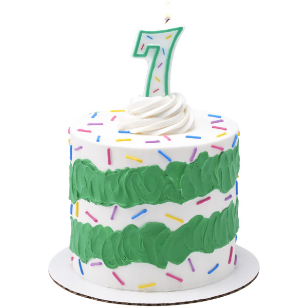 7 Green Sprinkle Numeral Candles