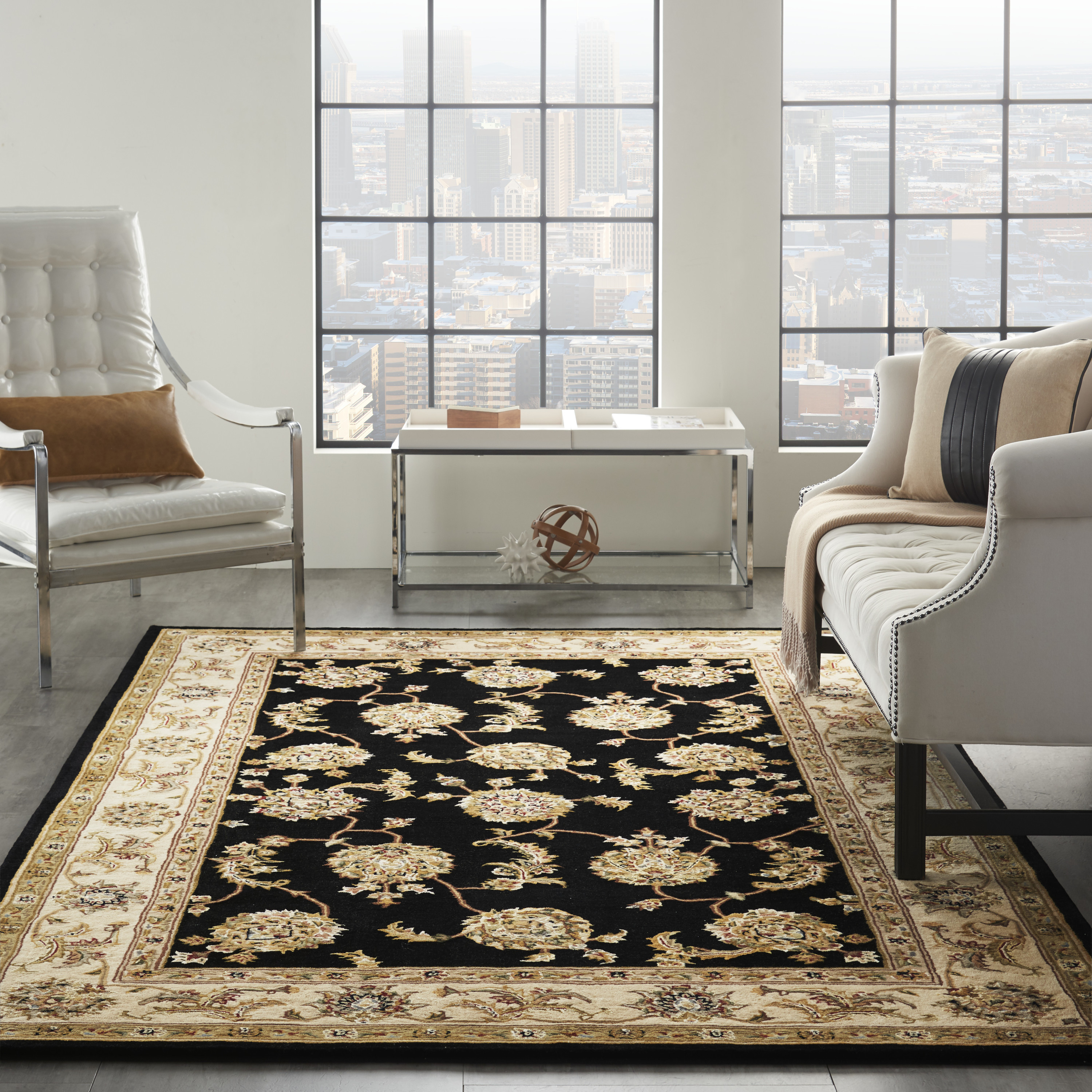 Nourison Nourison 2000 3'9" x 5'9" Black Traditional Indoor Rug