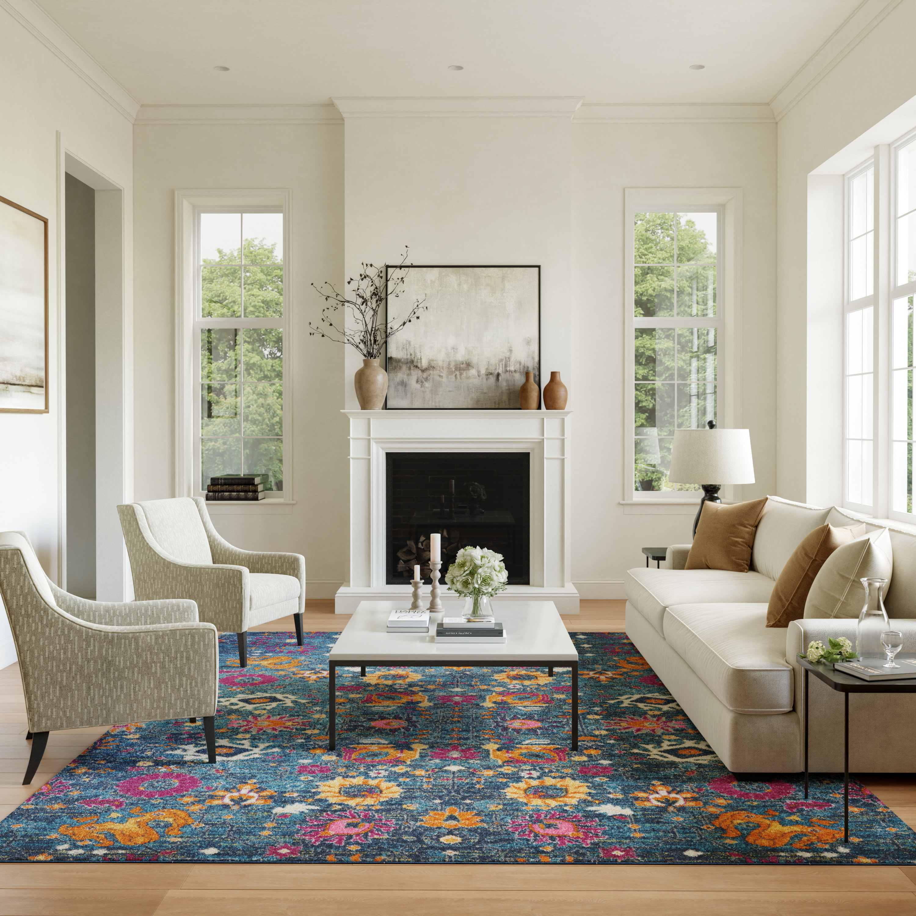 Nourison Passion 9' x 12' Denim Bohemian Indoor Rug