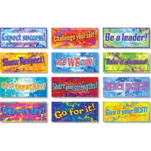 Positive Messages Posters, 7-1/3" x 17", Set of 12