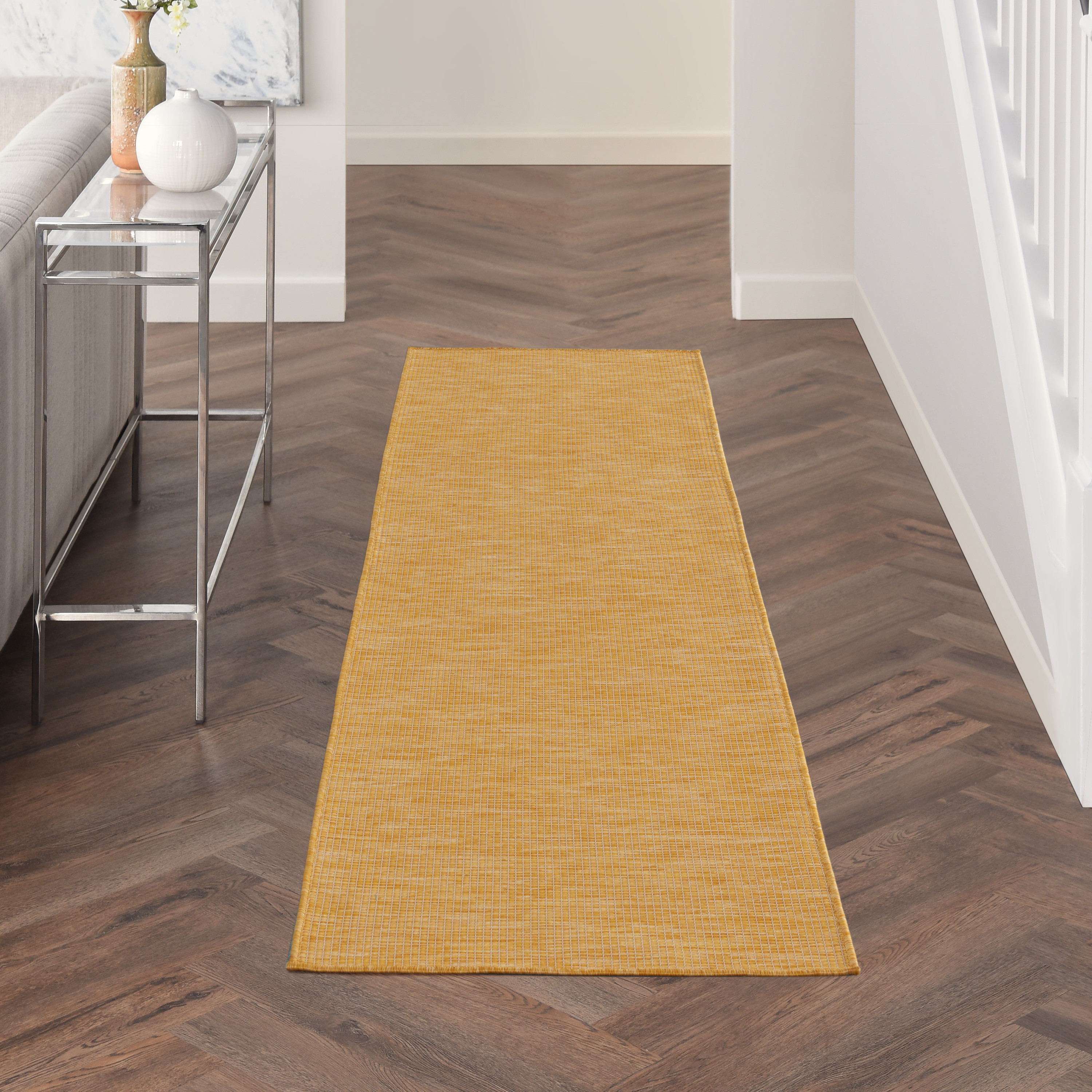 Nourison Positano 2'2" x 8' Yellow Modern Rug