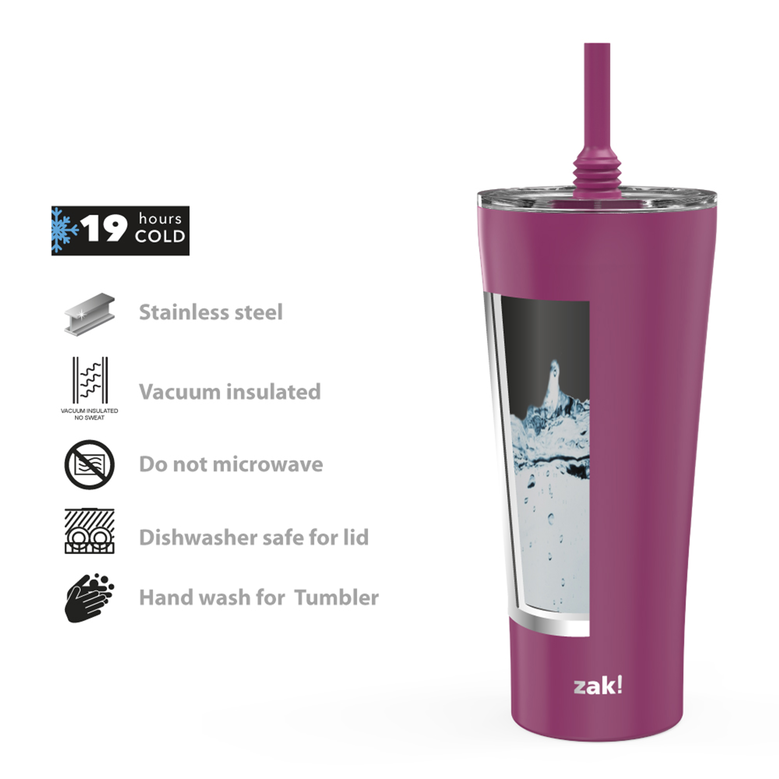 Alfalfa 30 ounce Vacuum Insulated Stainless Steel Tumbler, Wild Berry slideshow image 6 Alfalfa 30 ounce Vacuum Insulated Stainless Steel Tumbler, Wild Berry slideshow image 6