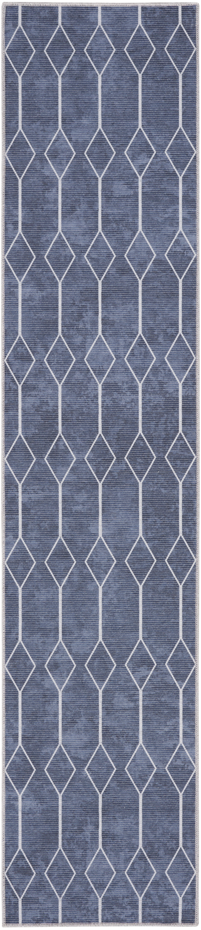 Nourison New Concept Washables 2'2" x 10' Navy Modern Indoor Rug