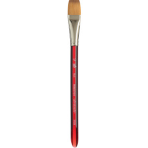 Velvetouch Wash Brush, Synthetic Bristles, Short Handle Mixed Media Paintbrush, Scarlet, Size 3/4 inch, 1 Count
