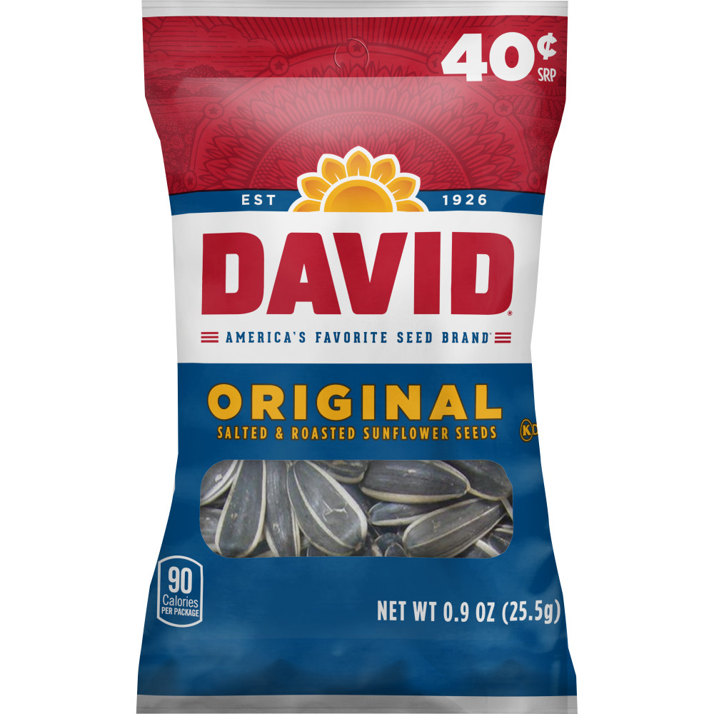 DAVID ORIGINAL SUNFLOWER SEEDS 0.9 OZ Conagra Foodservice
