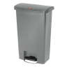 Rubbermaid Commercial, Streamline, Step-On, 13 gal, Resin, Gray, Rectangle, Receptacle