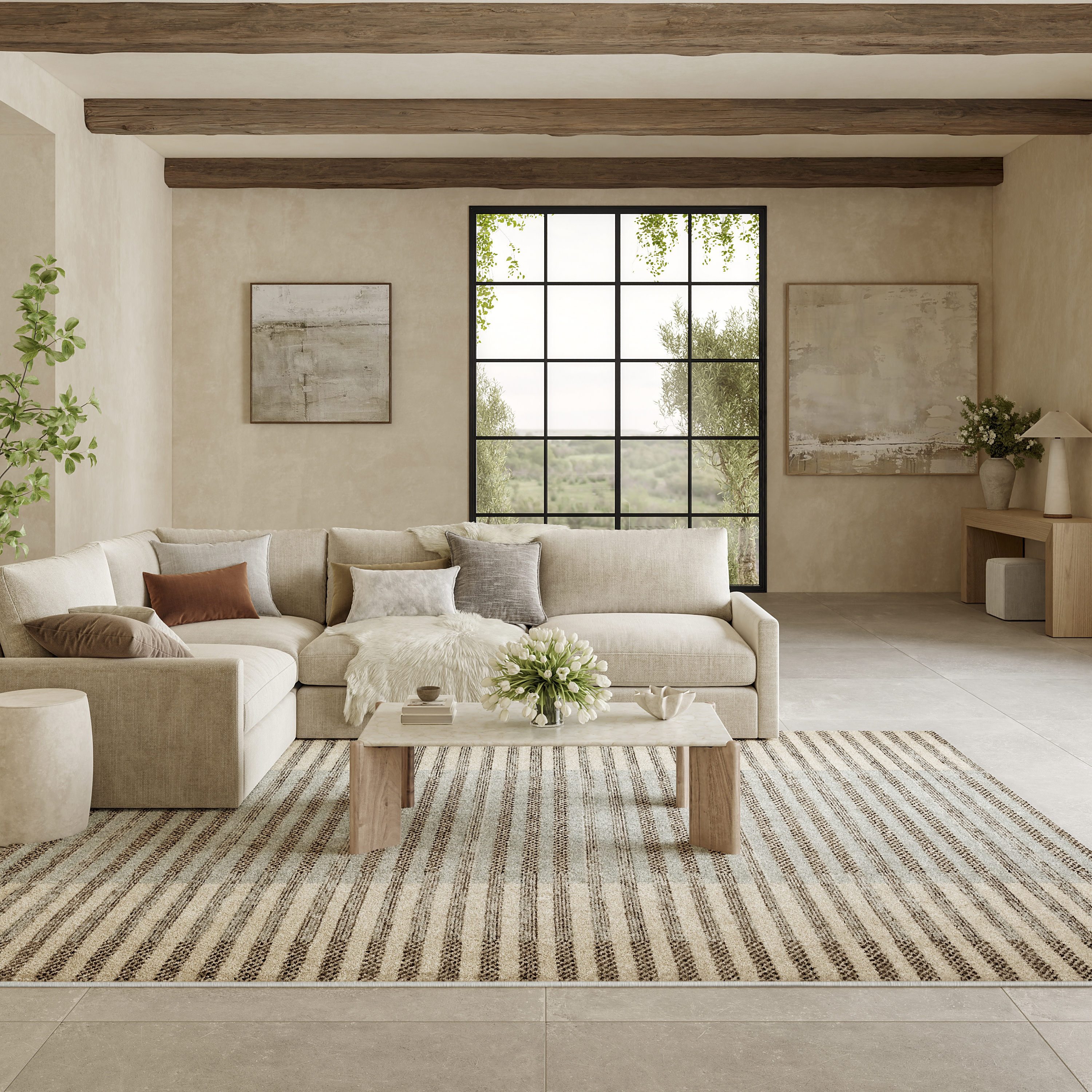 Nourison Nordic 8' x 10' Ivory Blue Modern Indoor Rug