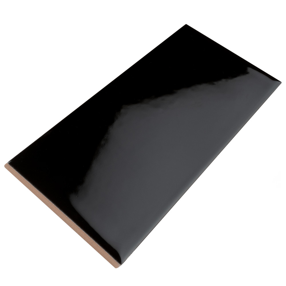 Park Slope Subway Glossy Black 3 in. x 6 in. Ceramic Wall Tile