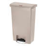 Rubbermaid Commercial, Streamline, Step-On, 13 gal, Resin, Beige, Rectangle, Receptacle