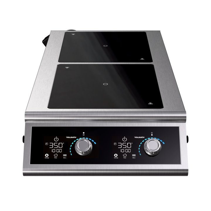 208- to 240-volt 3500-watt front-to-back dual countertop induction range with temperature control probe and programs