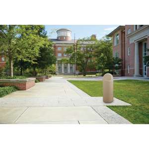 Rubbermaid Commercial, Marshal, 25 gal, Resin, Beige, Round, Receptacle