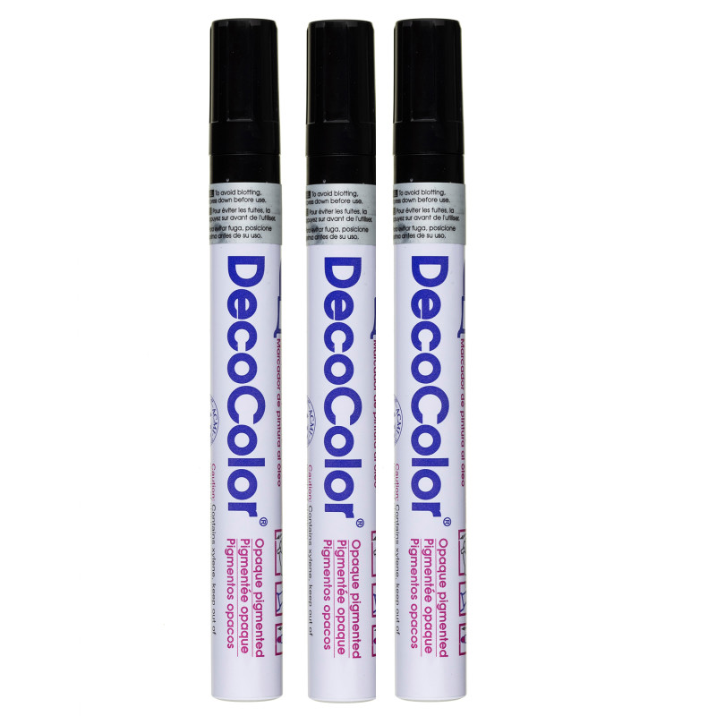 DecoColor® Paint Marker, Broad Tip, 300-S, Black #1, Set of 3