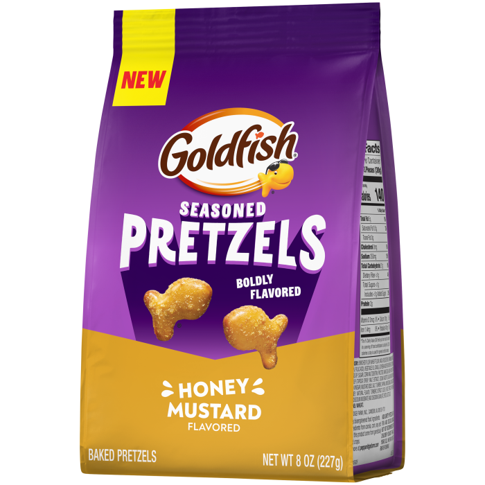Goldfish® Honey Mustard Seasoned Pretzels, 8 oz, bag - Right Angle Image