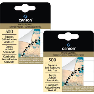 Self-Adhesive Photo Squares, Transparent, 500-Count Dispenser, 2-Pack