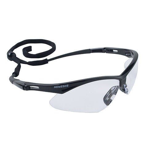 Safety Glasses KleenGuard™ Nemesis™ Wraparound Anti-fog / Anti-static Coating Clear Tint Polycarbonate Lens Black Frame Over Ear One Size Fits Most