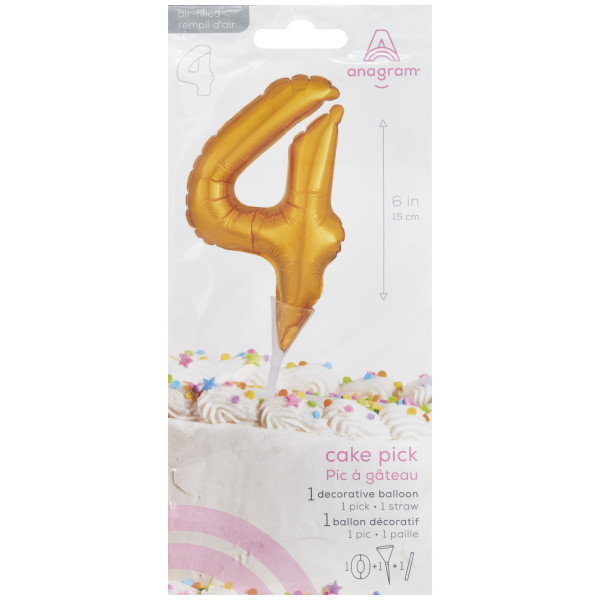 Inflatable Gold Numeral 4 Anagram® Cake Pic