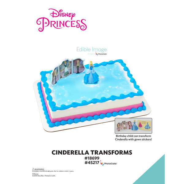 Disney Princess Cinderella Transforms The Magic of Cakes® PhotoCake® Enhanced Background Page