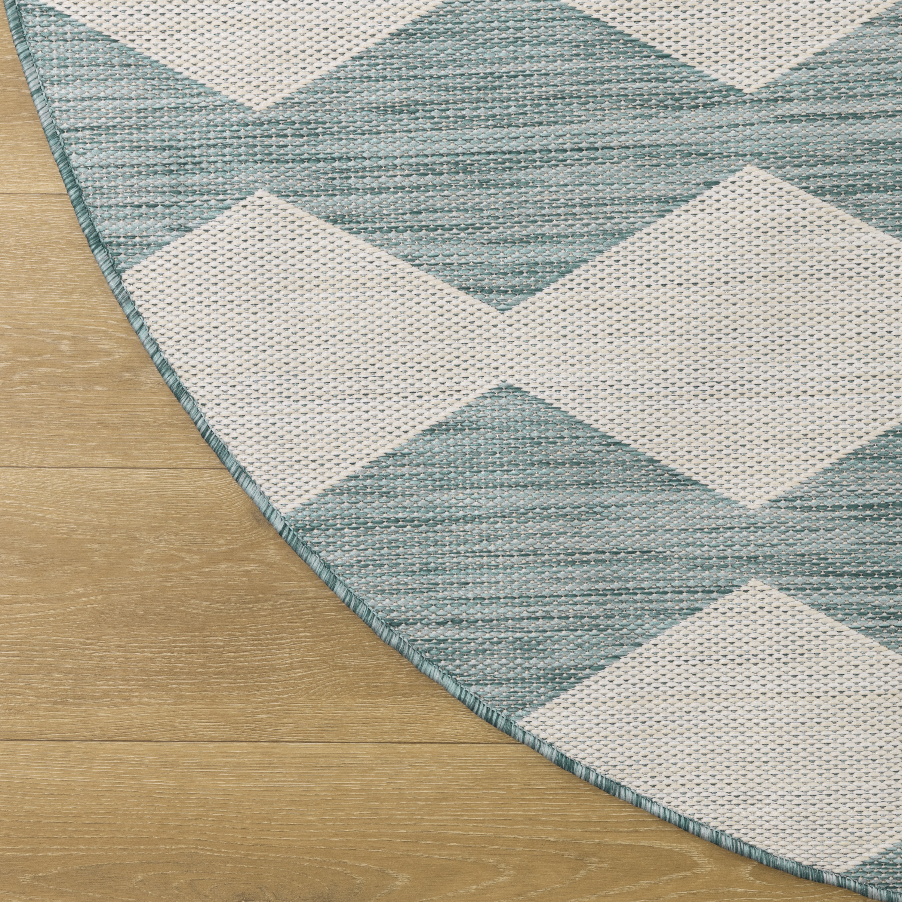 Nourison Positano 6' x Round Aqua Modern Rug