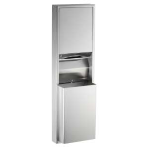 Bobrick, ClassicSeries, Surface-Mounted Convertible Paper Towel Dispenser with 12-Gal Waste Receptacle, Satin Finish