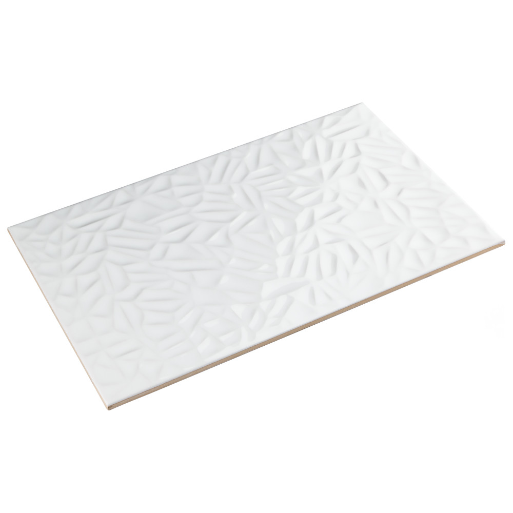 More Petal Glossy White 9-7/8 in. x 15-3/4 in. Ceramic Wall Tile