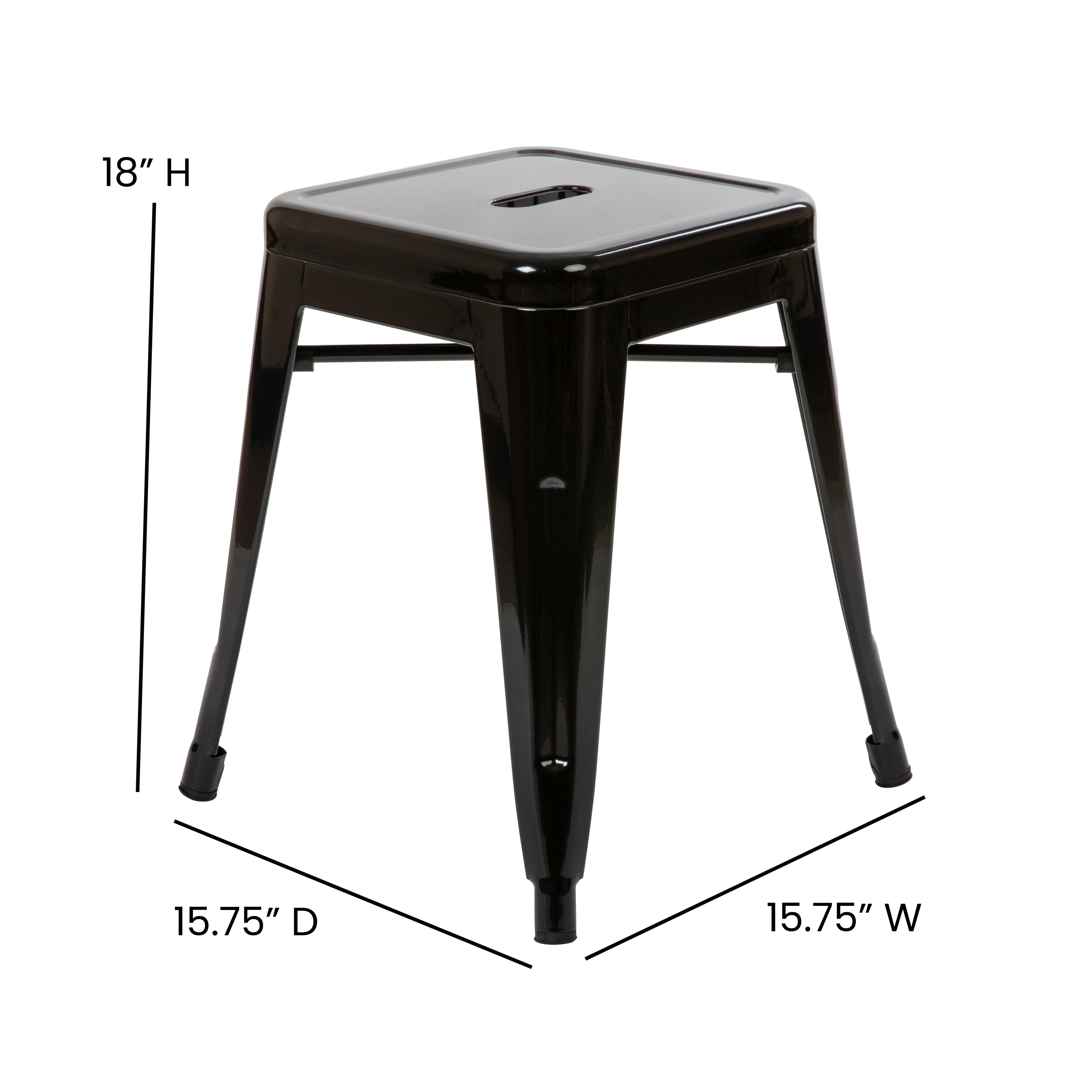 18" Table Height Stool, Stackable Backless Metal Indoor Dining Stool, Commerc... - Picture 7 of 114