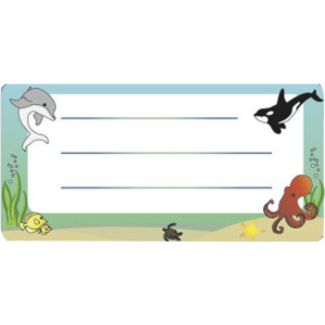 Ocean Life Nametags, 1-5/8" x 3-1/4" , Pack of 36