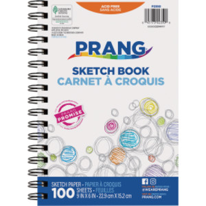 Prang&reg; Sketch Book, Beginner Weight, 9" x 6", 100 Sheets