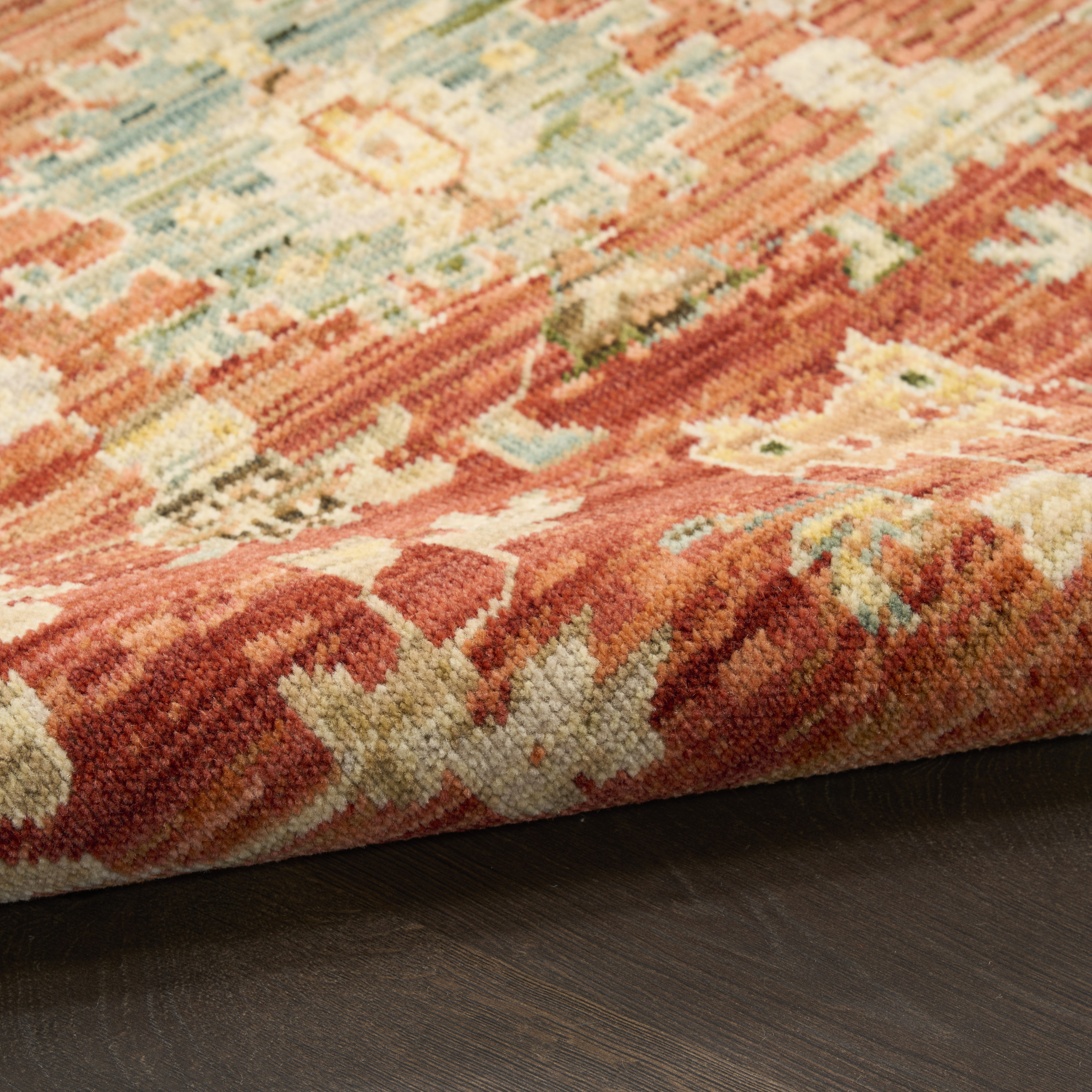 Nourison Antique Bloom 2'4" x 12' Brick Vintage Indoor Rug