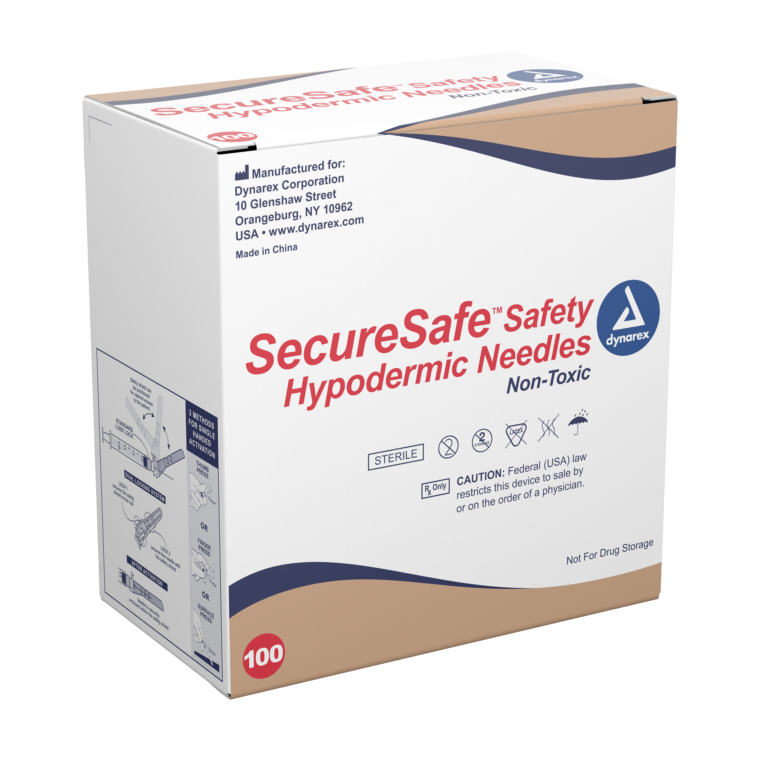 SecureSafe™ Safety Hypodermic Needle 20G, 1