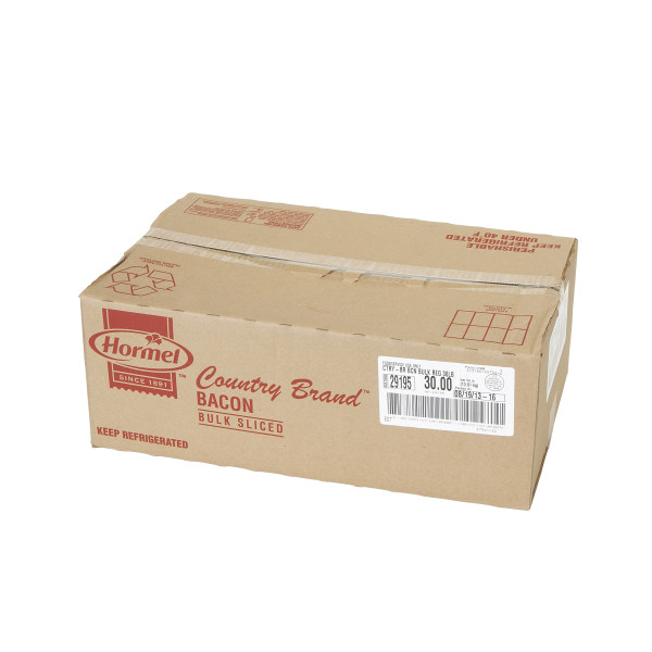 COUNTRY BRAND(tm) Bacon, Regular, Bulk, 2/15 lb . C1RA - Front Right Closed Case (Hi Res)