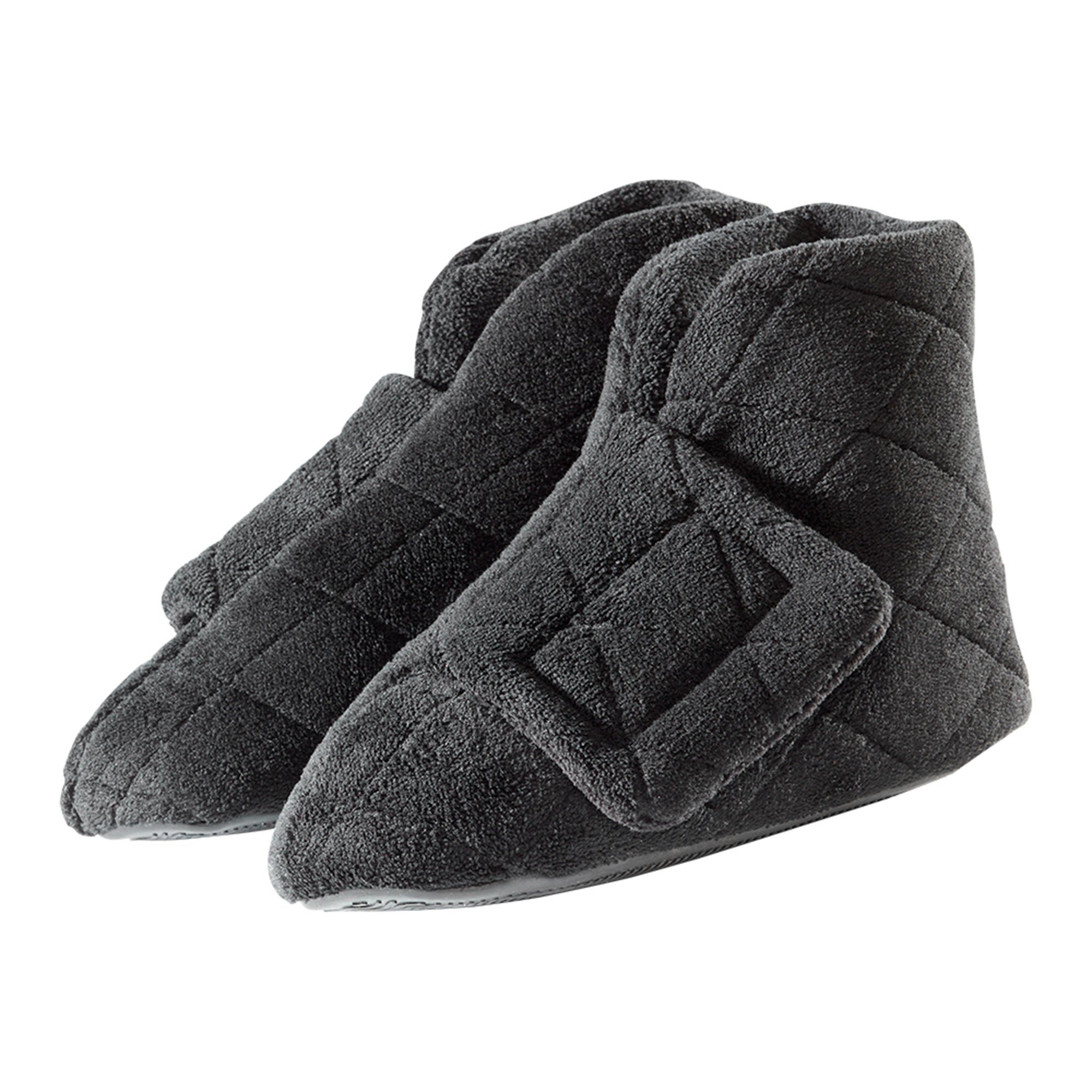 Silverts® Women's Extra Wide Swollen Feet Slippers, Black, Large