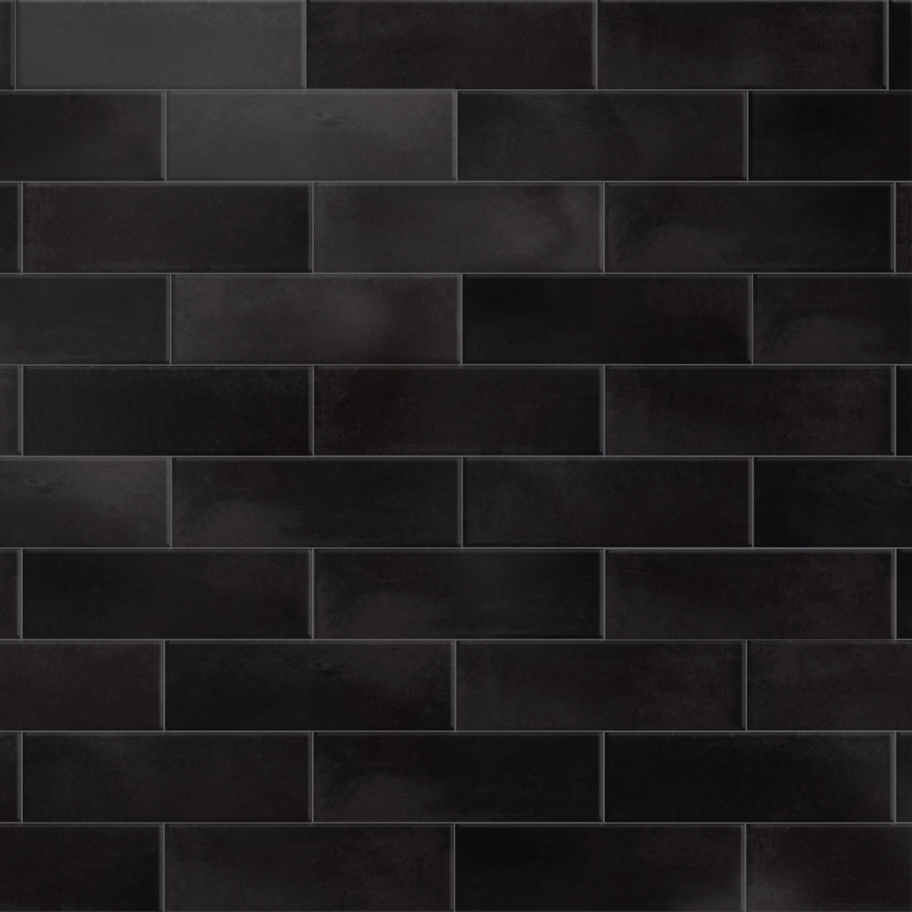Coco Glossy Black Hat 2 in. x 5-7/8 in. Porcelain Wall Tile