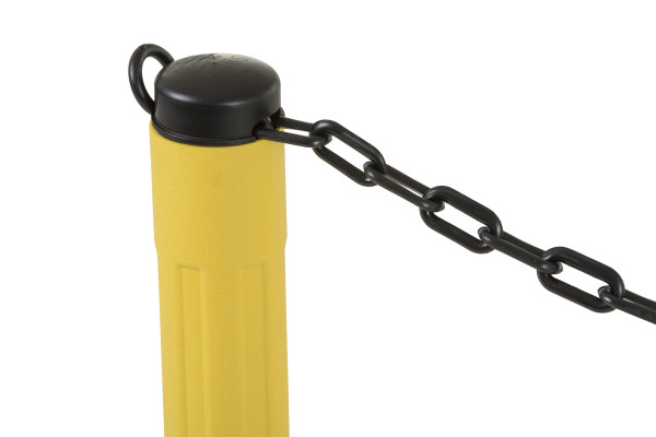ChainBoss Stanchion - Yellow Filled with Black Chain 9