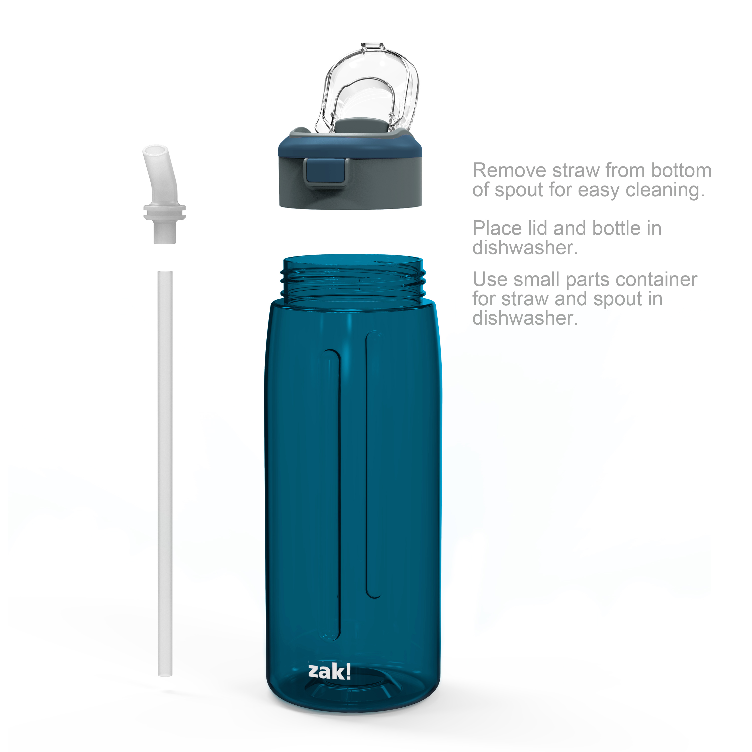 Genesis 32 ounce Reusable Plastic Water Bottle with Interchangeable Spouts, Indigo slideshow image 9 Genesis 32 ounce Reusable Plastic Water Bottle with Interchangeable Spouts, Indigo slideshow image 9