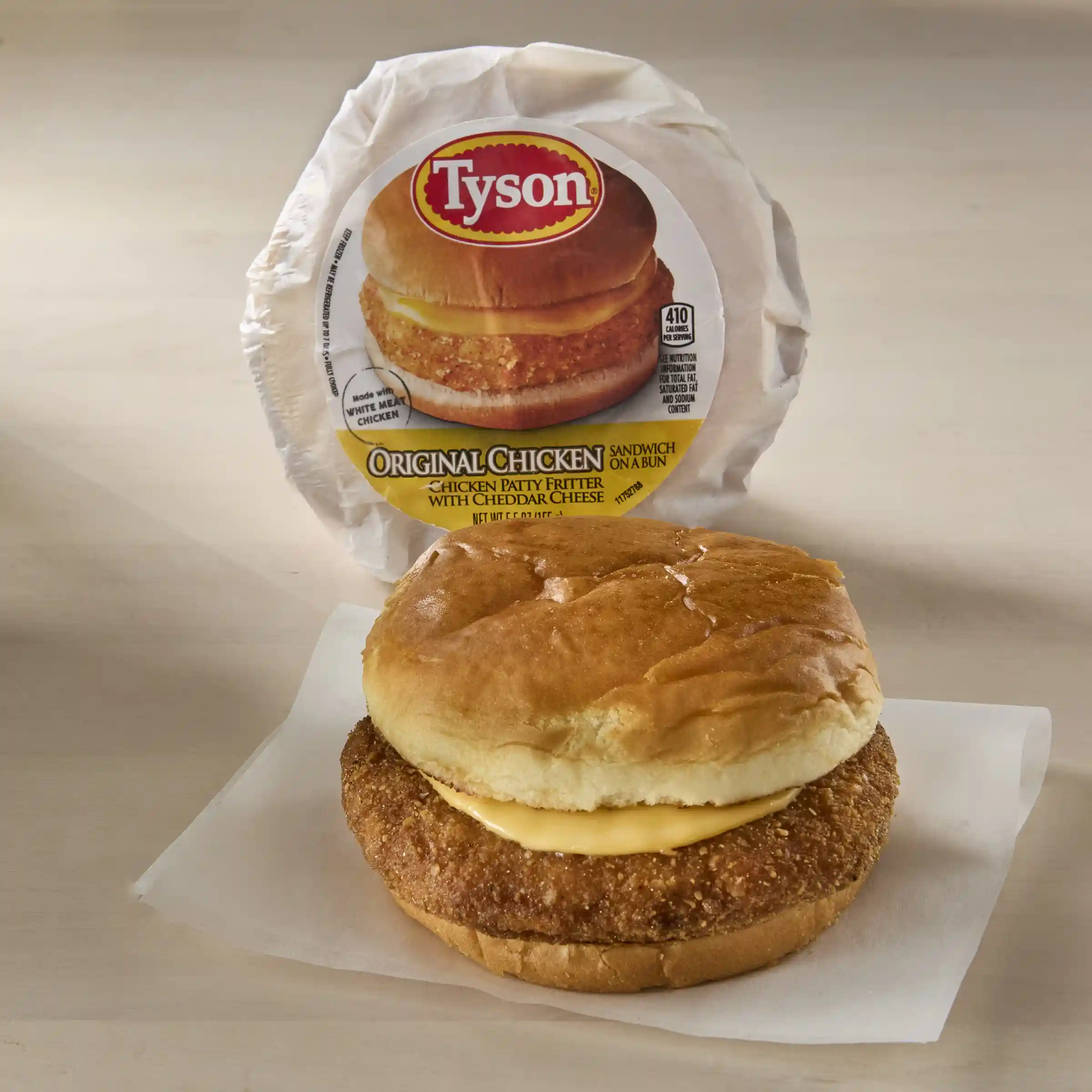 Tyson® Original Chicken Sandwich with Cheddar Cheese on a Bun
