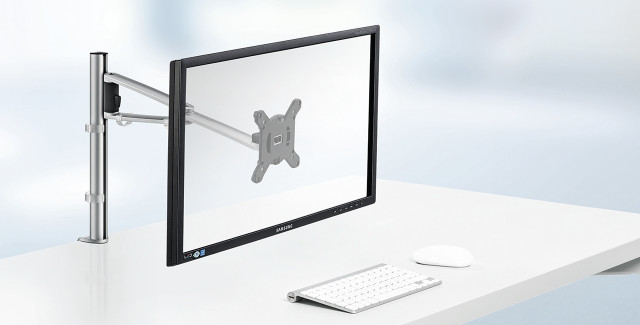 Novus MY Monitor Arms Designed for smaller workspaces, Novus MY monitor arms elevate monitors and tablets to maximize available workspace.