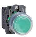 Push button plastic projecting green 22 spring return booted unmarked 1 NO